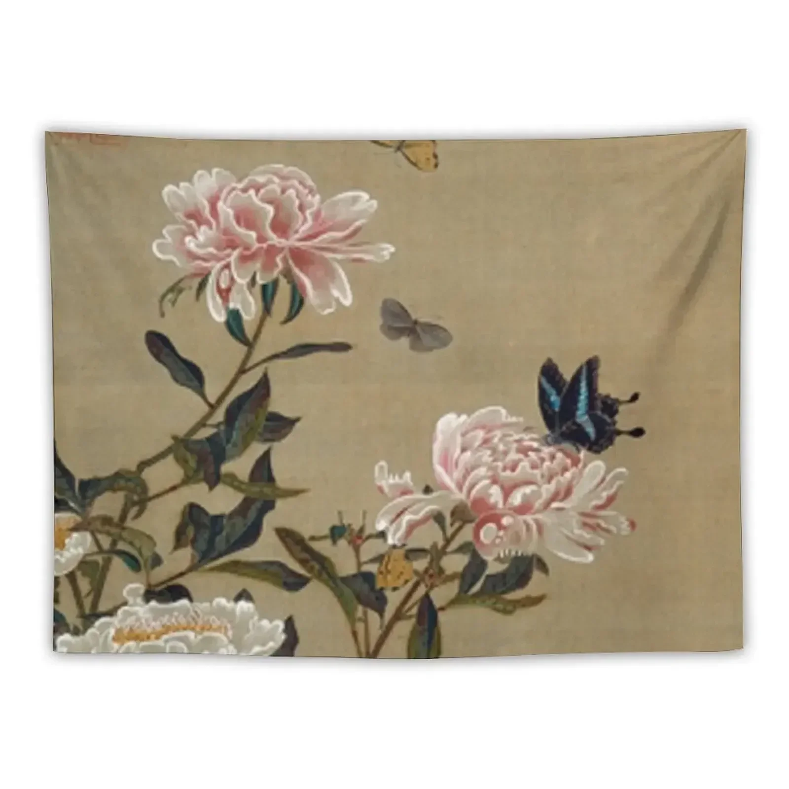 

Favourite Artists - Peonies & Butterflies - Jakuchu Ito Tapestry Aesthetic Decoration Room Decor Korean Style Tapestry