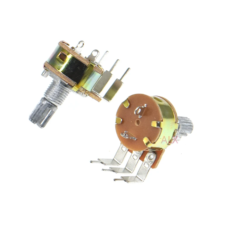 5pcs WH148 3pin With Switch 15MM Bend Foot 5K 10K 50K 100K 500K B5K B10K B100K B500K Potentiometer Right Angle