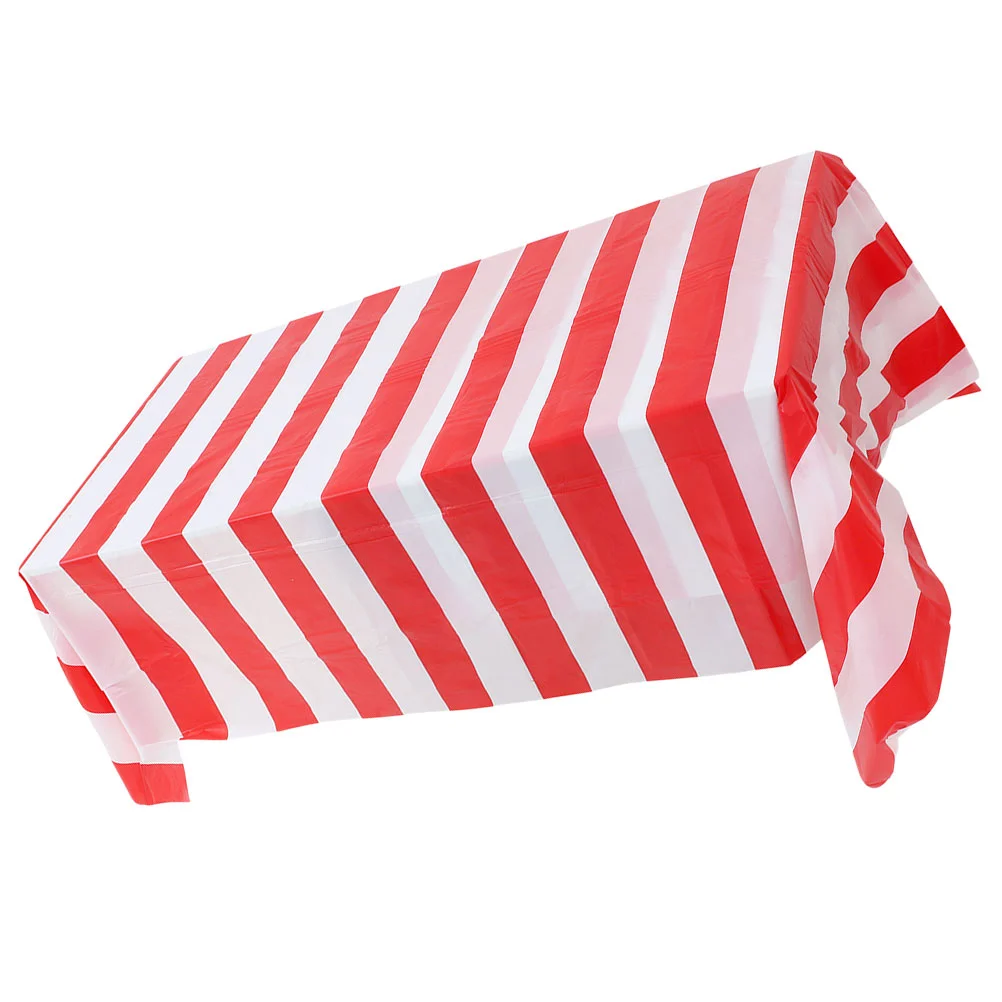 

Table Decor Circus Party Tablecloth Birthday Cover Stripe Tablecloths Water Proof Disposable Reusable Plastic Covers Banquet