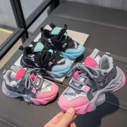 Kids Running Shoes Candy Color Boys Girls Sneakers Hook&loop 2024 New Fashion Versatile Children Running Shoes Casual Dirt-proof
