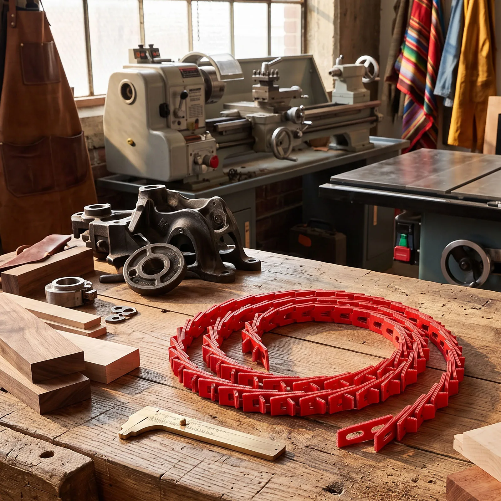 Adjustable Link V Belt Power Twist V Belt 17x1200mm Type B Adjustable Link V Belt for Lathes Table Saws Woodworking Tools Red