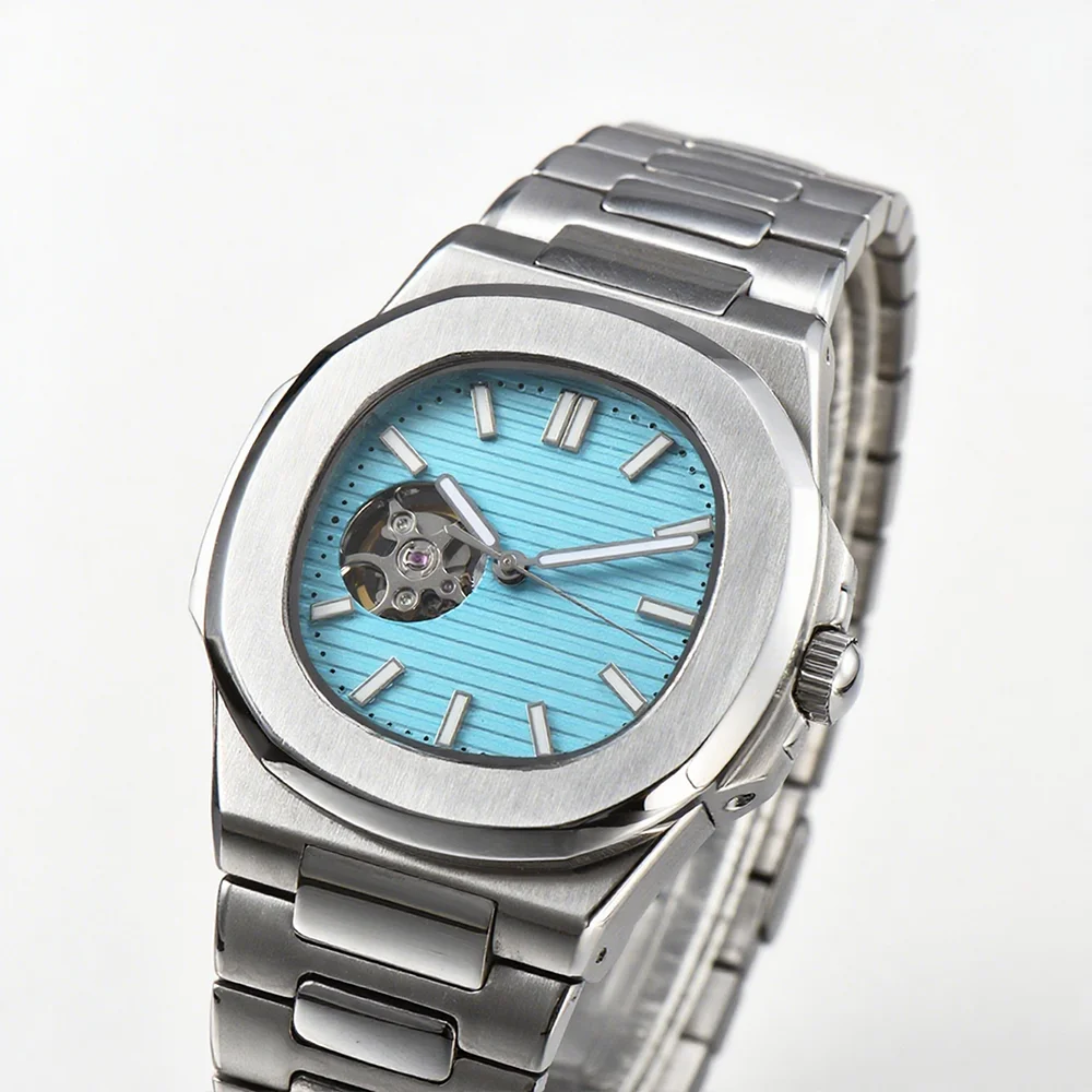 

NH38 Watch 43.3mm Case Stainless Steel Watch Luxury Automatic Mechanical Silvery Men's Watches Luminous Dial NH38 Movement Watch