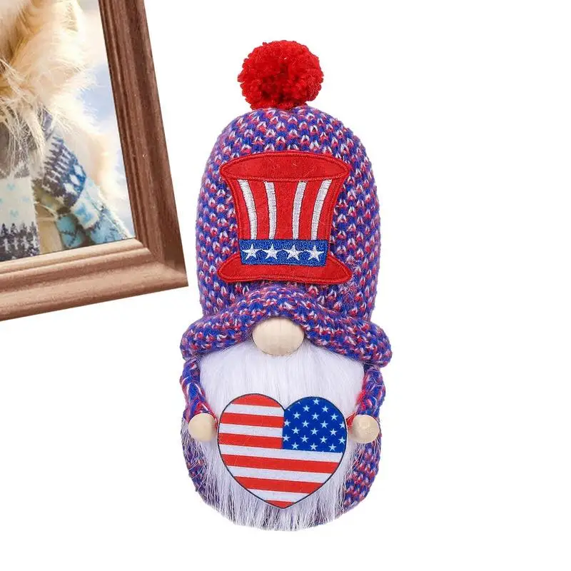 Patriotic Gnomes Patriotic Plush Doll Faceless Tiered Tray Decorations Handmade Scandinavian Tomte Tiered Tray Decorations for