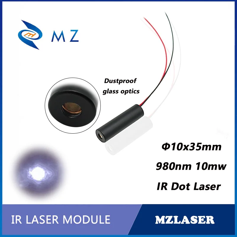 

IR Infrared Dot Laser Module 980nm 10mW High Quality D10mm CW Circuit Model Glass Lens Industrial Grade