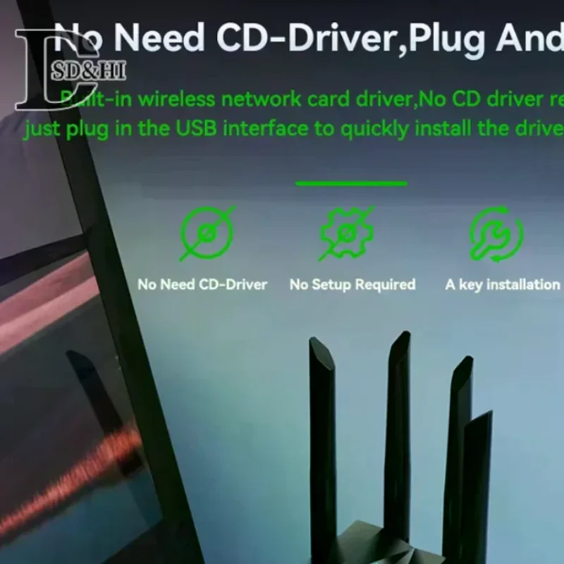 

Dual Band 1300Mbps WiFi USB Adapter 2.4G/5Ghz Wi-Fi Dongle USB3.0 802.11AC 4-Antenna Wireless Receiver For PC/Laptop Driver Free