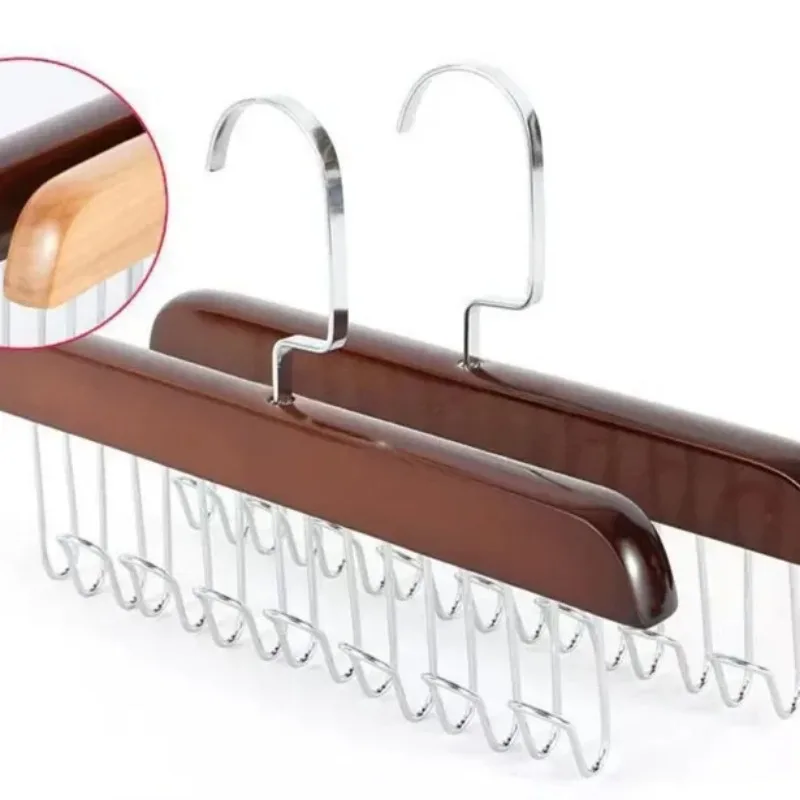 1pc Solid Wood Clothes Drying Rack 8 Hooks Multi Purpose Clothes And Pants Hooks Portable Home Apartment Clothes Hanger
