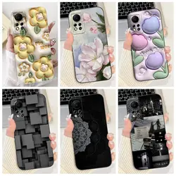 For Infinix Hot 11s NFC Case Cover Soft TPU Silicone Flower Painted Shockproof Cover For Infinix Hot 11s Hot11s NFC X6812 Fundas