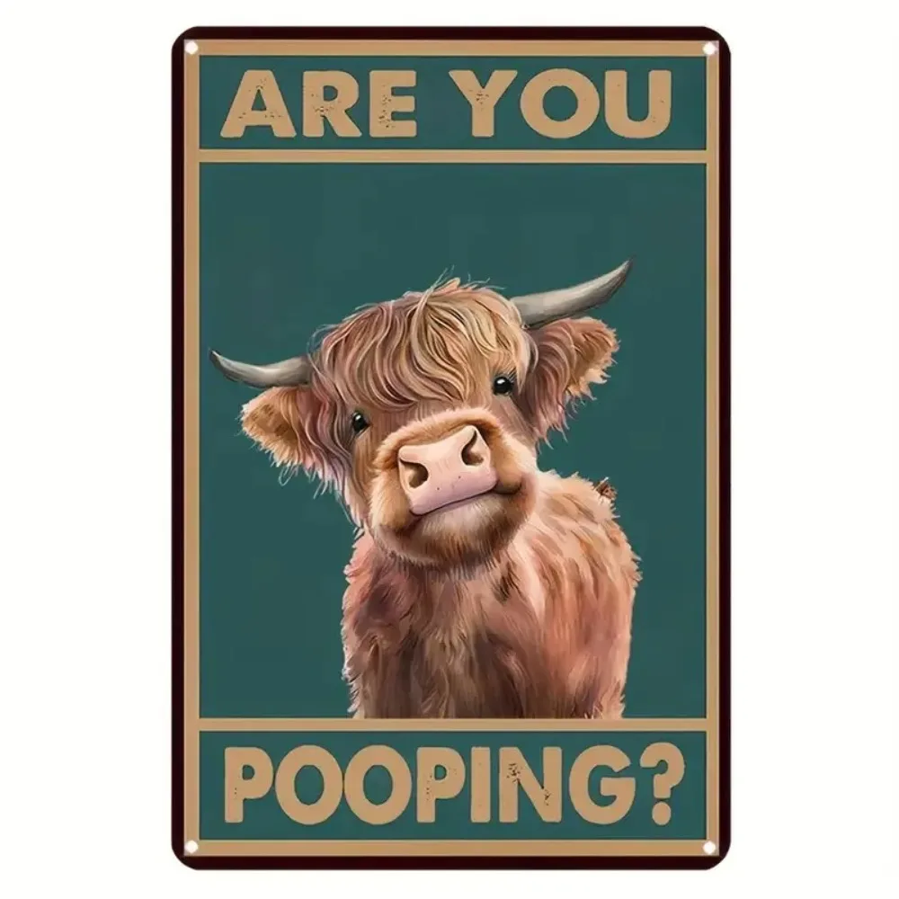 Blechschild im Retro-Vintage-Stil „Are You Pooping“ – lustige schwarze Katze, Badezimmer, Toilette, Wanddekoration, Geschenk für Katzenliebhaber