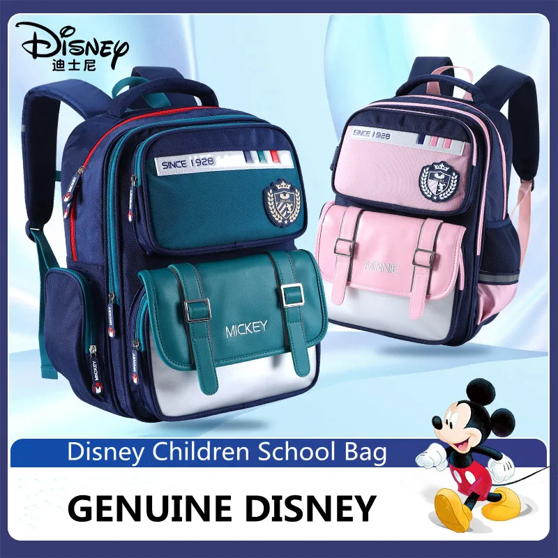 

Disney New Boys Girls School Bag Mickey Minnie Primary Student Shoulder Orthopedic Backpack Large Capacity Mochilas Escolares