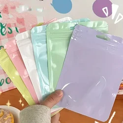 30pcs/set Macaron Color Packing Bag Transparent Color Bone Bag Jewelry Sealed Pocket Makeup Card Piece Jewelry Small Object Bag