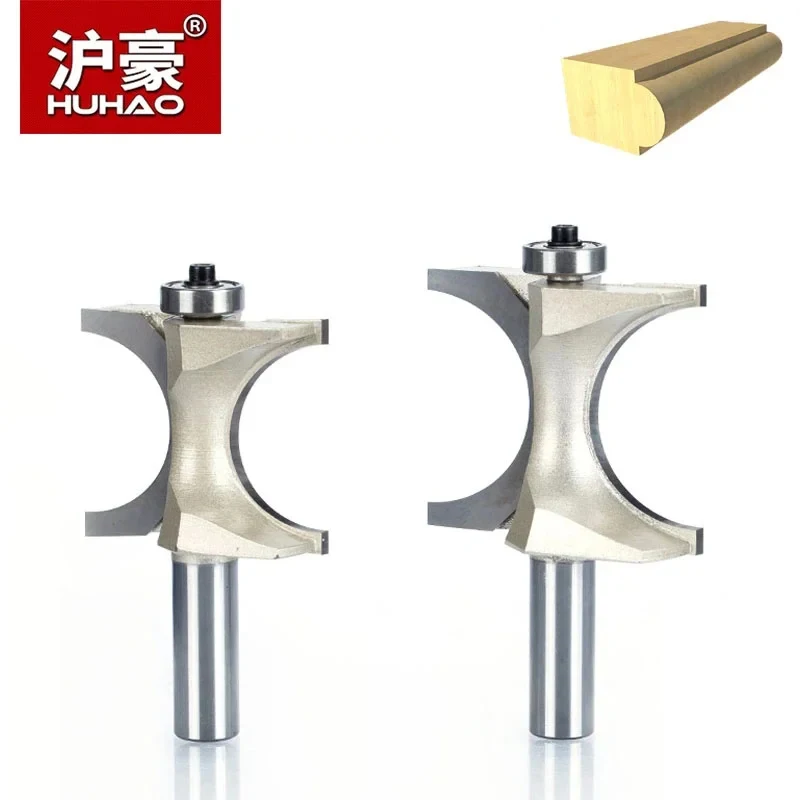 Huhao 1/2 1/4 Inch Schacht Half Ronde Bit 2 Fluit Endmill Bead Bullnose Router Bits Hout Lager Houtbewerking Tool Frezen cutter