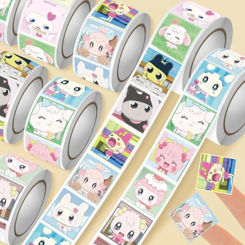 

Cartoon Sticker Roll/500Pcs Anime Character Tamagotchi Stickers Student Handbooks Gift Journal Stationery Decorative Stickers