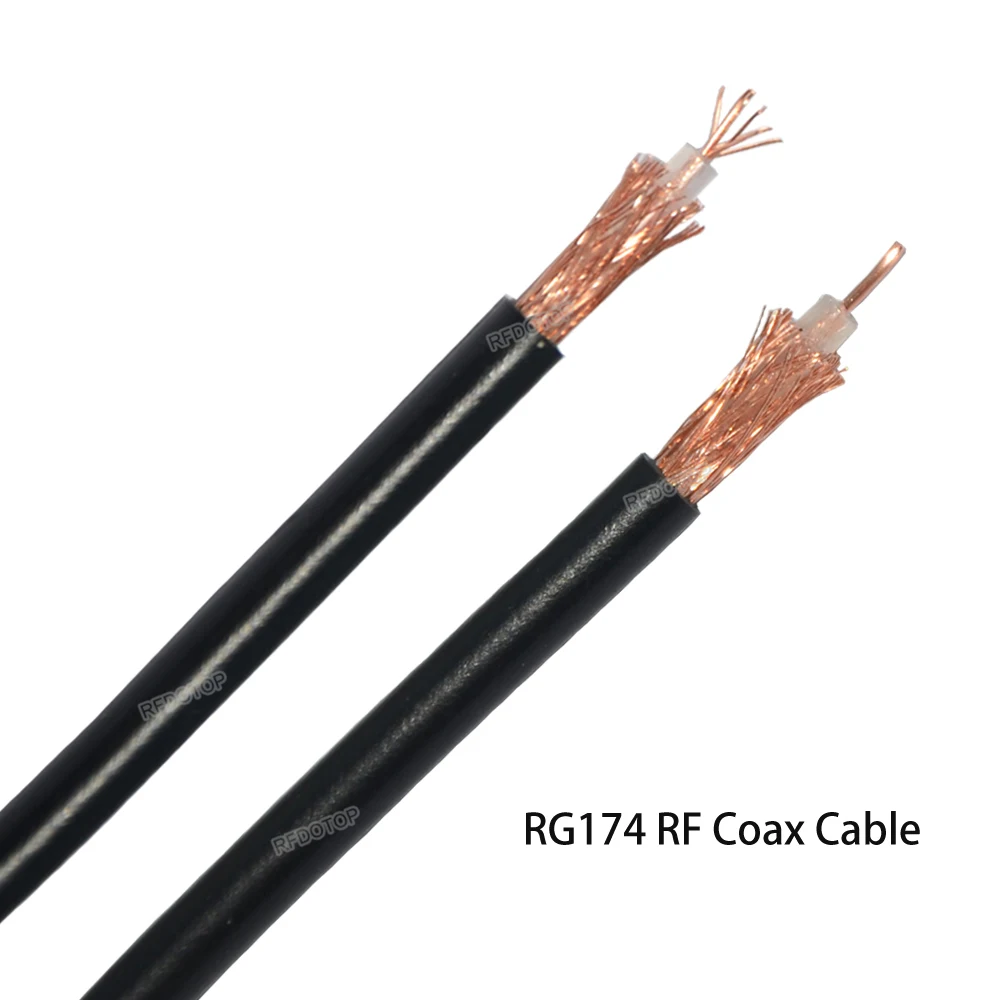 Fotografia 3: Cabo RG174 50 Ohm Bom desempenho Trança coaxial RF de baixa perda para crimpagem Conectores de fio RF RG-174