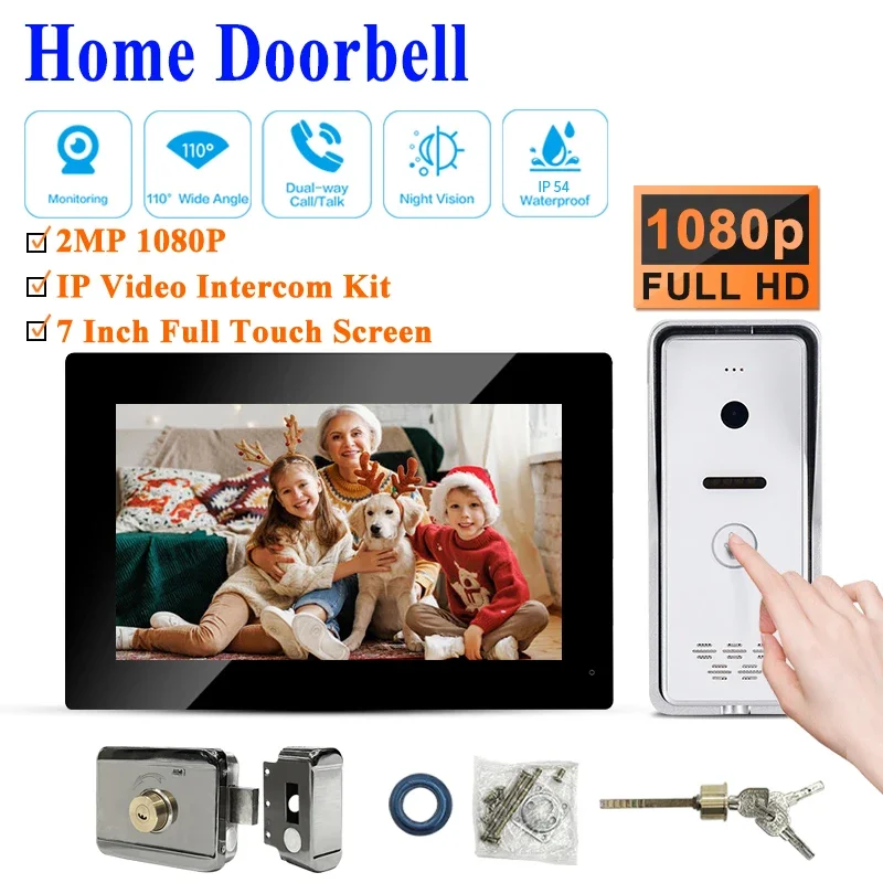 

Factory Price Smart Door Phone 128G Doorbell Camera Video Door Bell Ac Power IP Support Connect CCTV Camera By Onvif