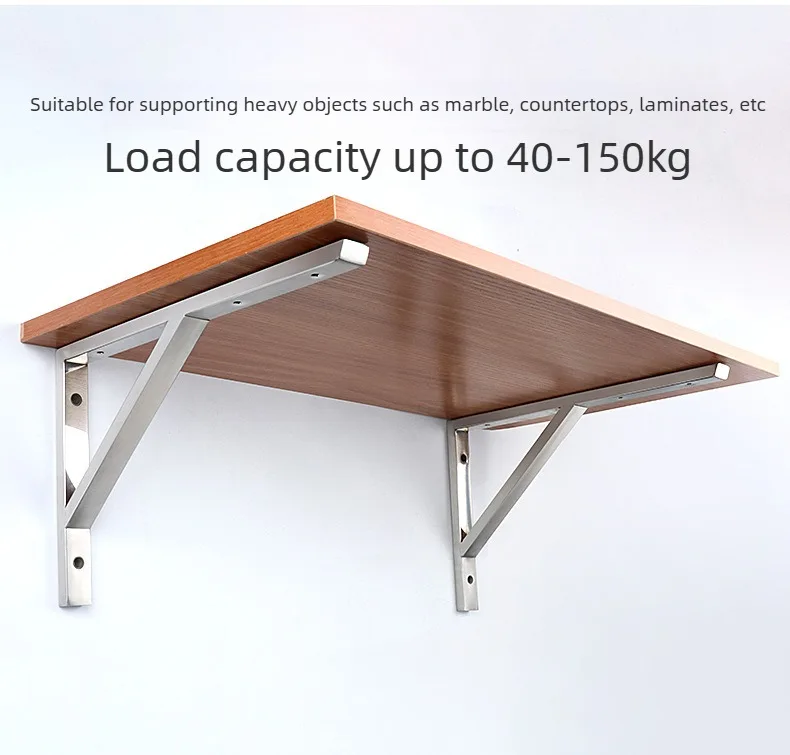 2 Stück Verstärkte Edelstahl-Dreieckshalterungen mit Schrauben DIY Regal-Eckverbinder für Marmortisch-Arbeitsplatten – Detail 2