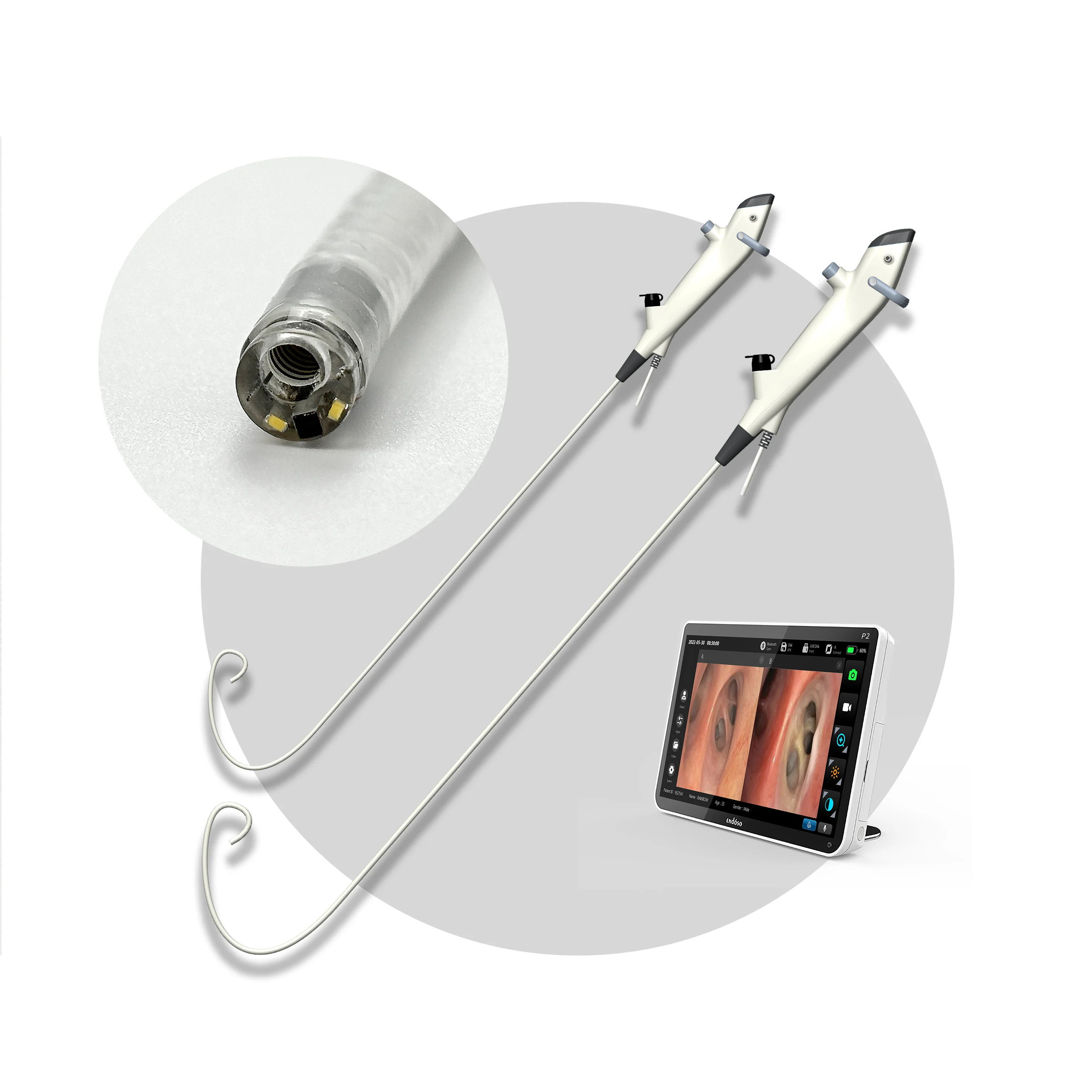 Endoso Portable Endoscope 2.4/2.2/2.8mm Diameter USB Port Medical Flexible Digital Disposable Bronchoscope with CE Approved