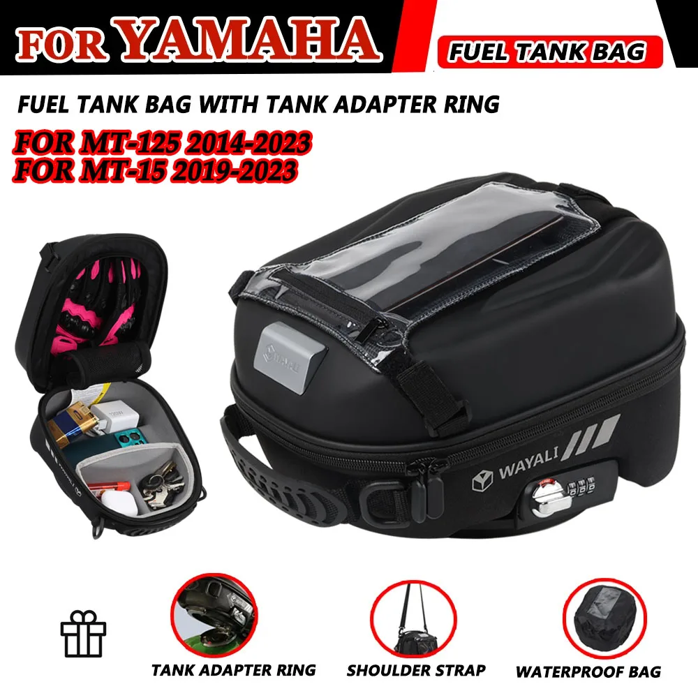 Fuel Tank Bag Tank Adapter Ring Navigation Package Storage Bag For YAMAHA MT-125 MT125 2014-2023 MT-15 MT15 2019-2023 mt125 15