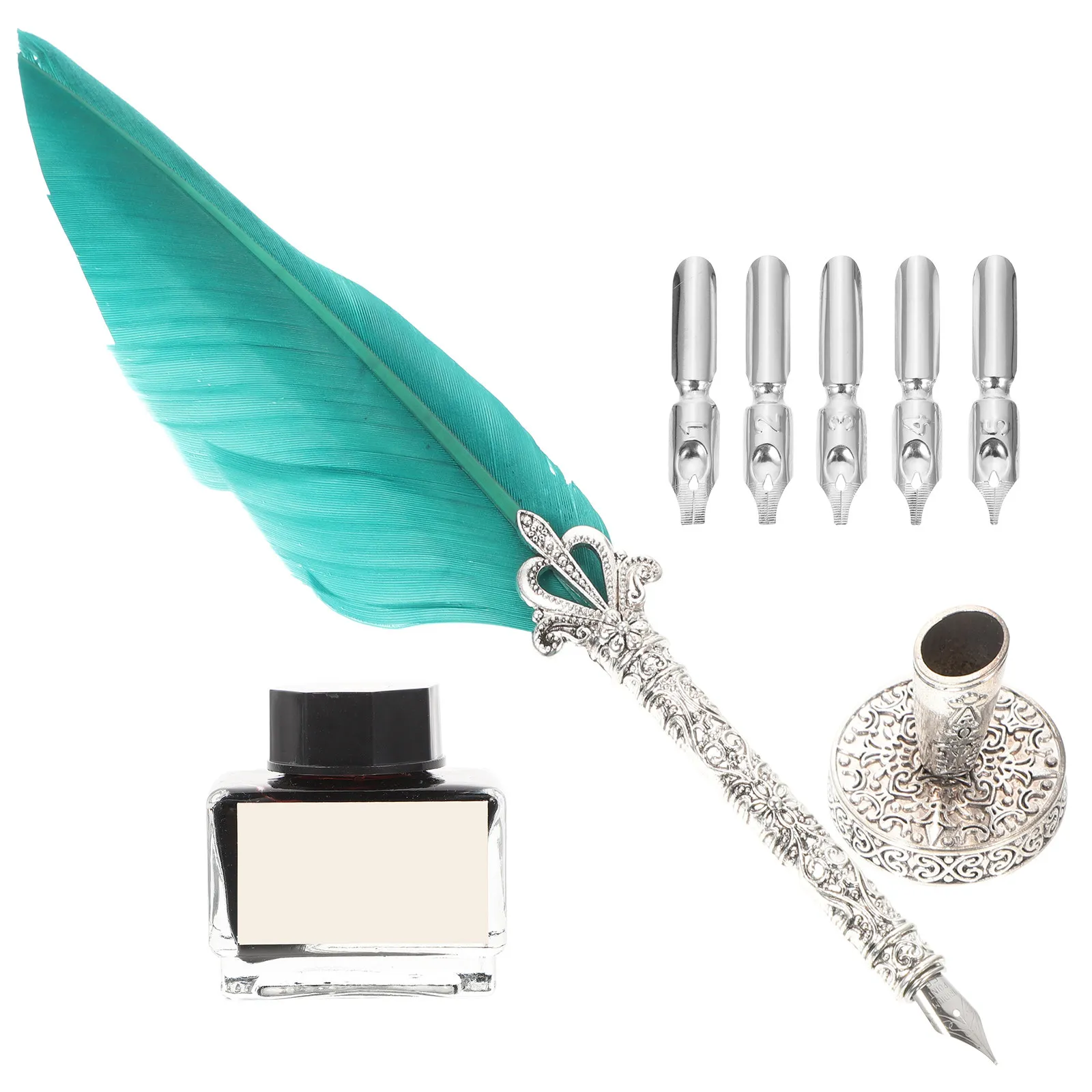 

1 Set Wings Steel Pen Lightweight Calligraphy Signature Decorative Dip Writing Pen for Gift Business