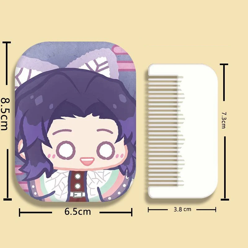 8×6cm Demon Slayer, Kimetsu no Yaiba, Folding Single-side Makeup Mirror, Anime Cute, Portable Travel, Girls, Rectangular