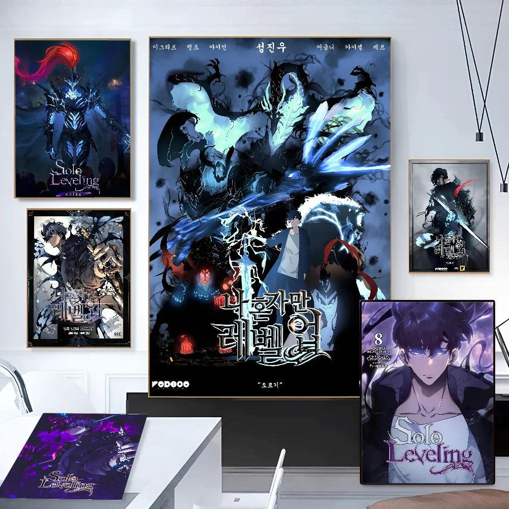 Anime S-Solo Leveling Poster Paper Print Home Living Room Bedroom Entrance Bar Cafe Art Painting Decoration