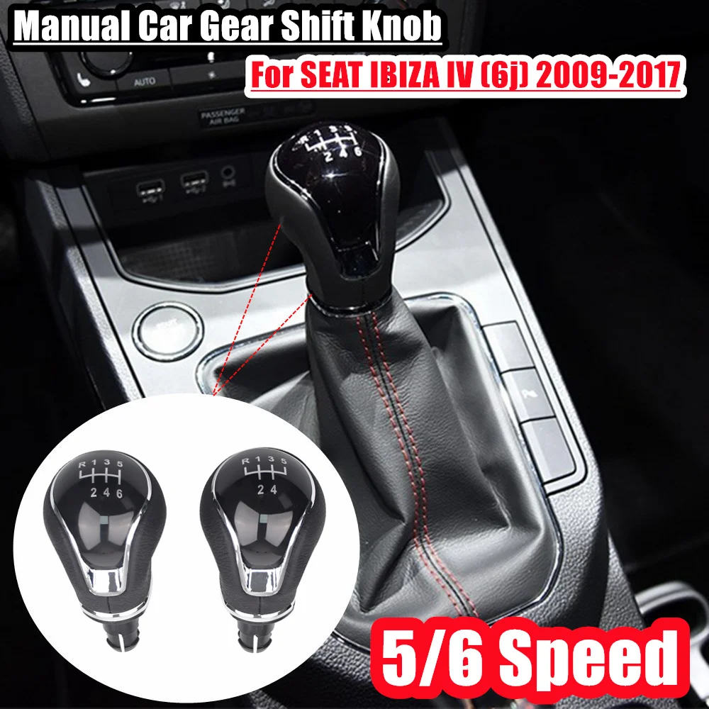ل سيات إيبيزا IV (6J) 2009-2017 5 6 سرعة دليل مقبض ناقل حركة السيارة رافعة عصا التحول المقبض علبة التروس اكسسوارات السيارات