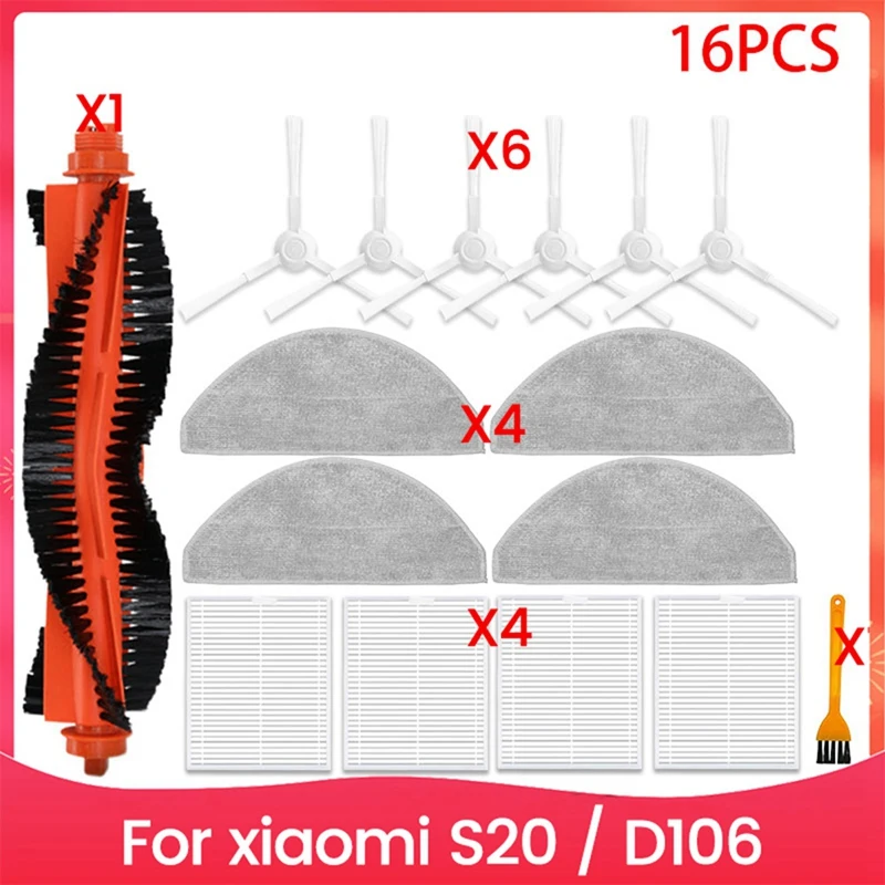 

A36T-для робота-пылесоса Xiaomi S20/D106, аксессуары, основная боковая щетка, фильтр Hepa, швабра, тканевый мешок для пыли, запасные части