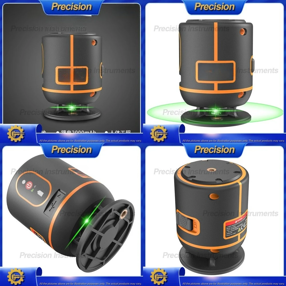 2026 4-Line Laser Level for 360 Degree Green Beam High Precision Compact Layout Tool with Lithium Battery
