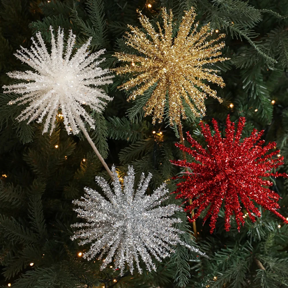

Three dimensional explosion star Christmas cuttings for tree wreath and floral decorations in gold silver white and red