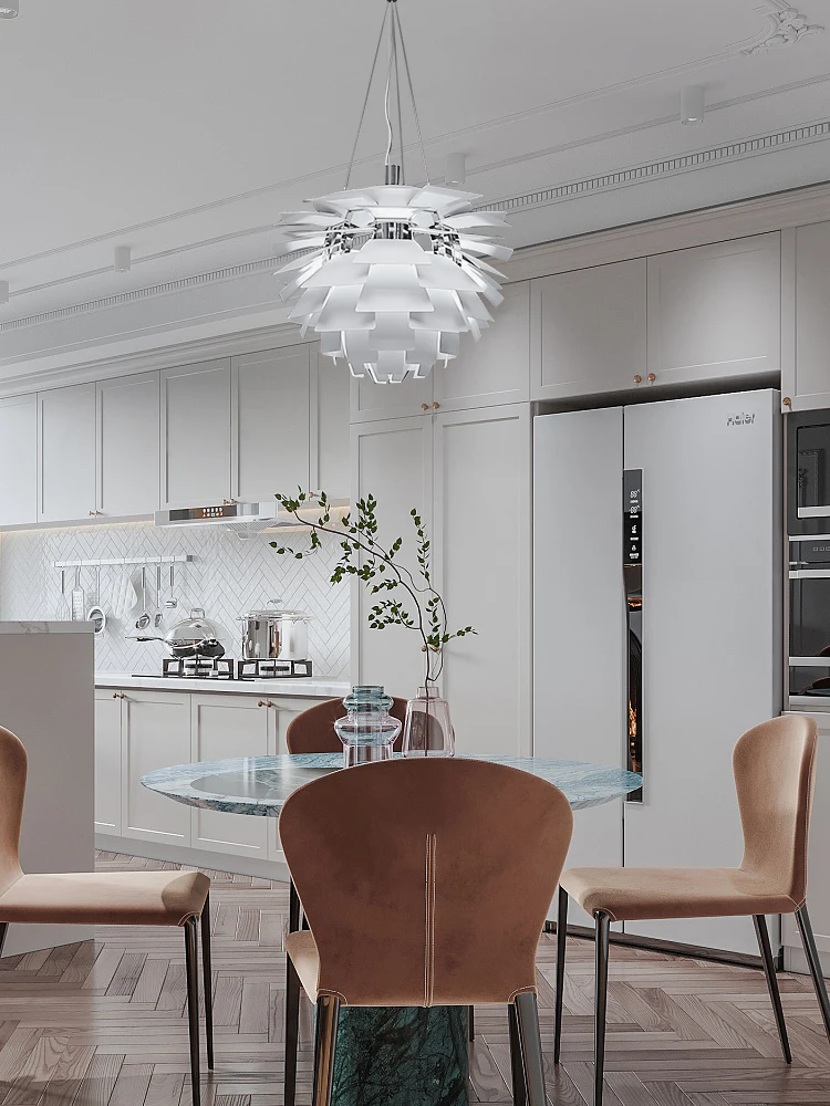 Chandelier Modern Simple Villa Living Room Dining Room Bedroom Aluminum Glass