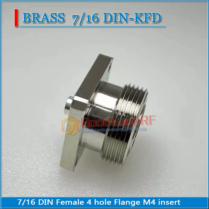 7/16 L29 DIN Female With 4 hole Flange Panel Mount Waterproof M4 insert plug Copper 50ohm RF Connector Adapter