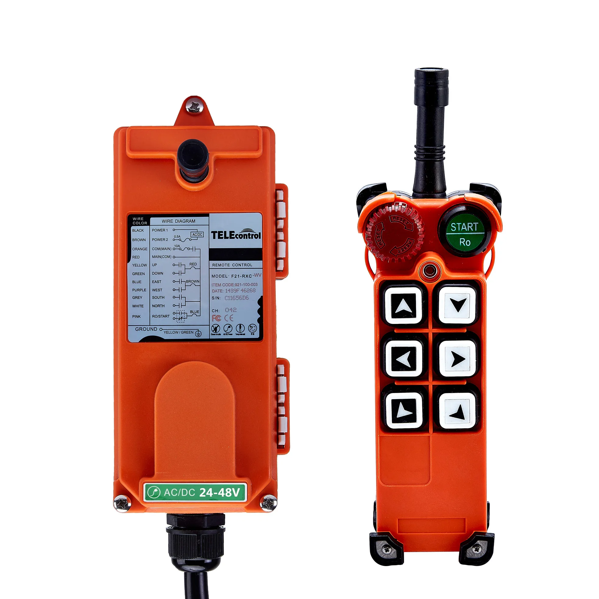 F21-E1 Crane Remote Control 6 Single Speed Wireless Switch Controller UTING TELECRANE TELEcontrol 220V 380V 100-440V 24-48V