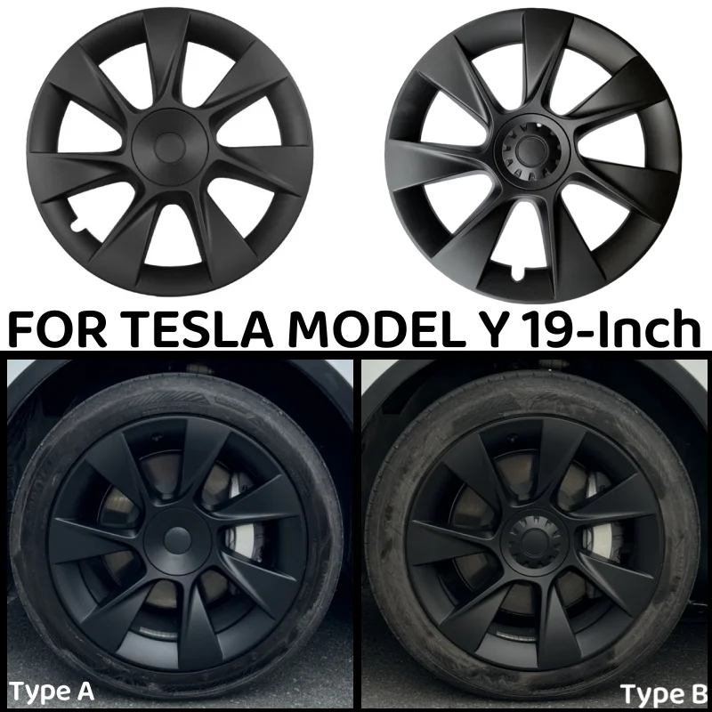 4PCS 19-Inch Hub Cap Performance Replacement Wheel Cap Automobile Wheel Hubcap Full Rim Cover for Tesla Model Y 2024 Accessories