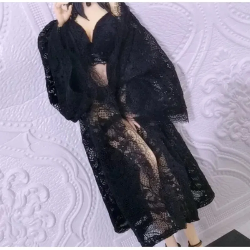 68cm-100cm Silicone Doll Lace Lingerie Set Bra Panties Bow Lace Robe Nightgown Stockings Doll Clothes Accessories Handmade