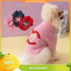 New Pet Plush Sweater Pet Diamond Plaid Sweater Little Dog Senior Clothing Autumn and Winter Dog Coat Dog Clothes for Small Dogs