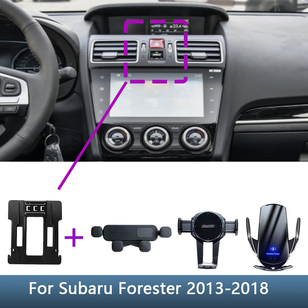 Suporte do telefone do carro para Subaru Forester, base de suporte fixo especial, carregamento sem fio, acessórios interiores, 2013, 2014, 2015,