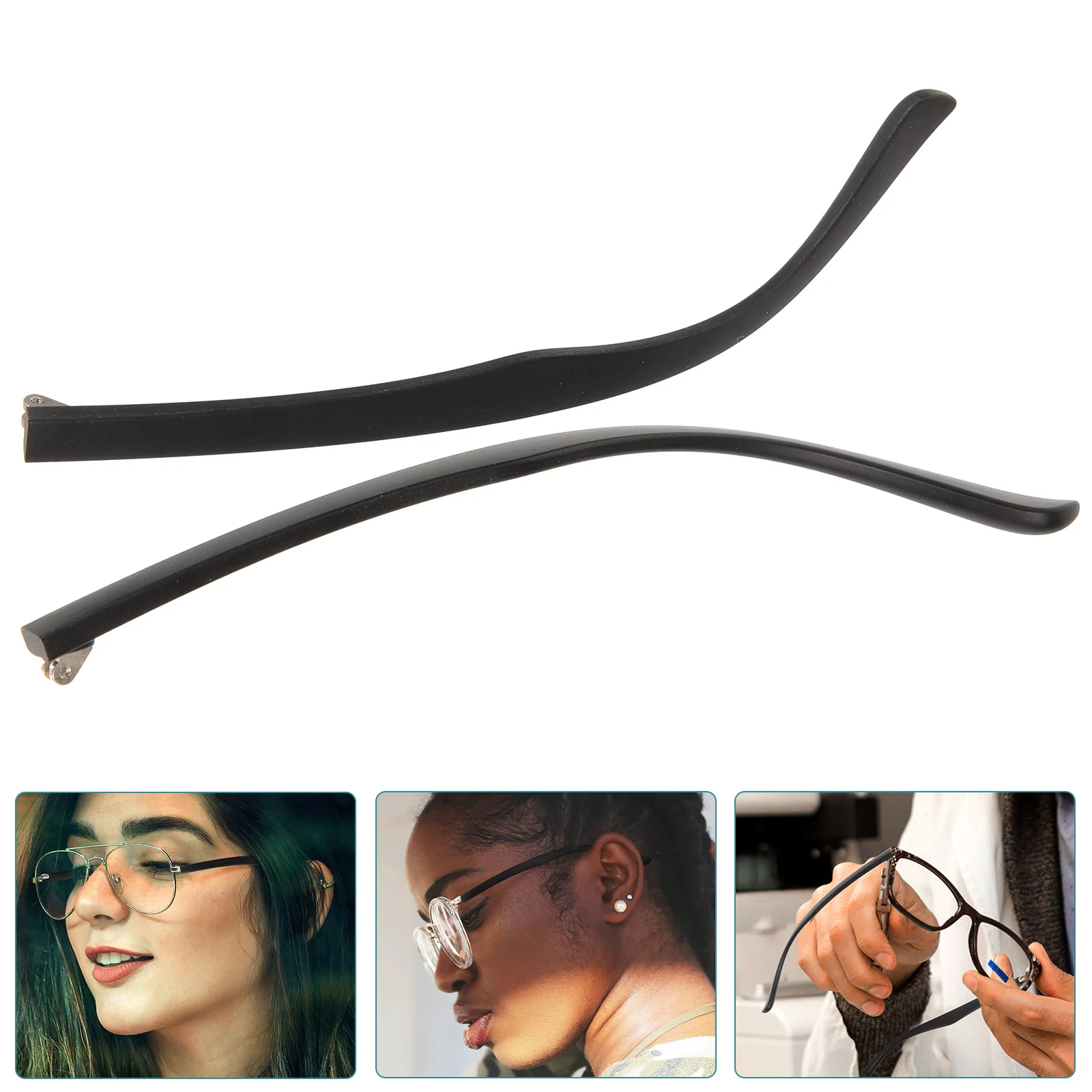 1 Pair Eyeglasses Temple Arm Flat Teeth Eyeglasses Replacement Leg Repair Eyewear Silicone Titanium Eyeglasses Leg 