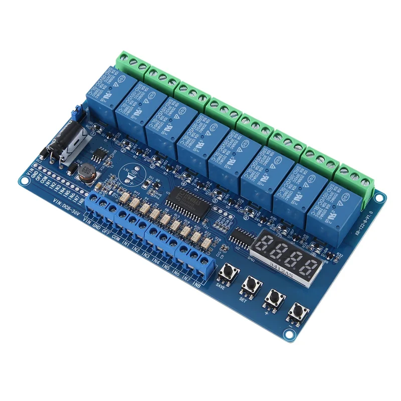 ABZZ-Dc 8V-36V 8-Channel Module Relay Interface Board Module With Light Couple Red Display
