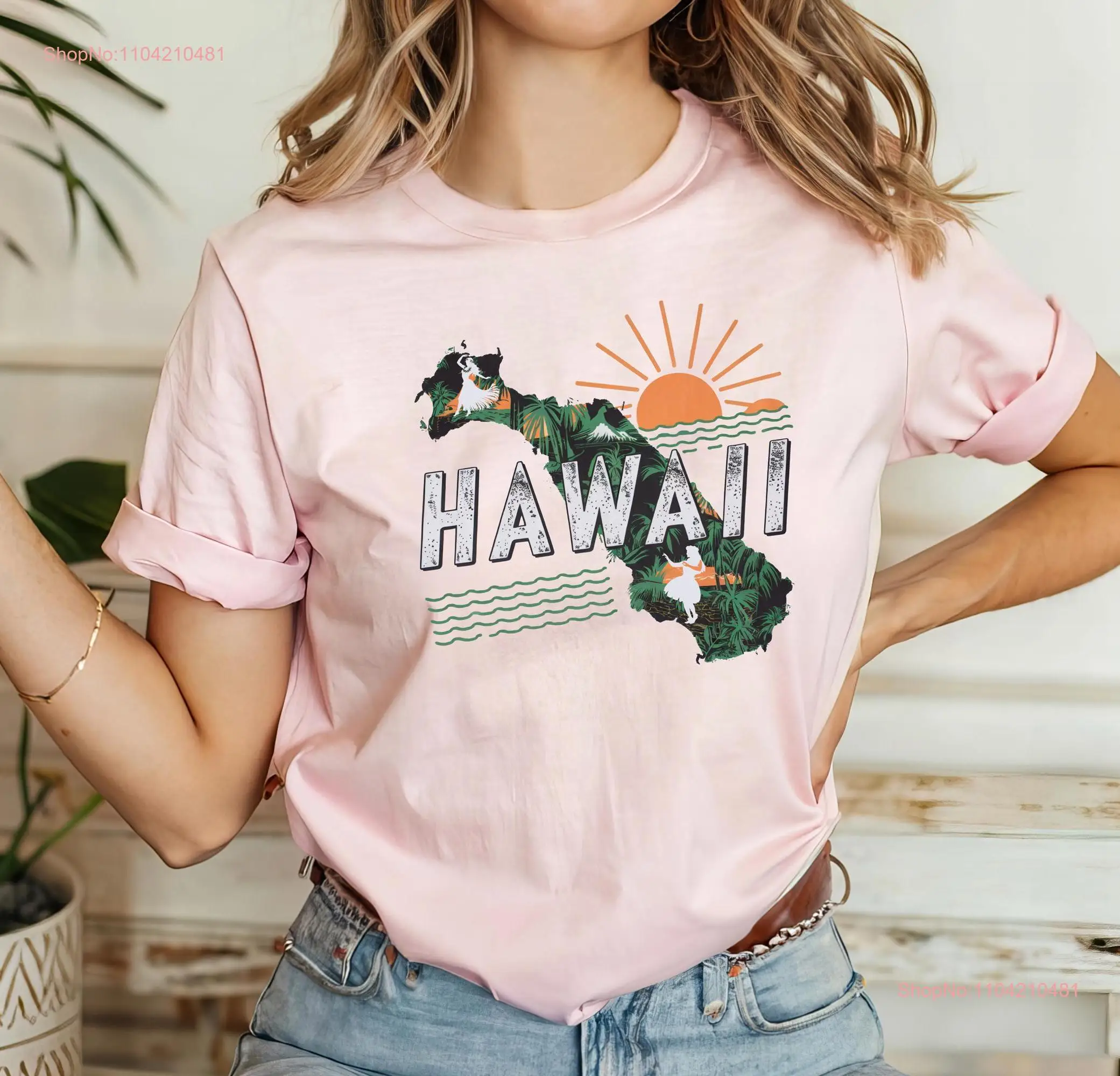 Hawaii Retro T shirt I Love Traveler State Jersey landscape long or short sleeves