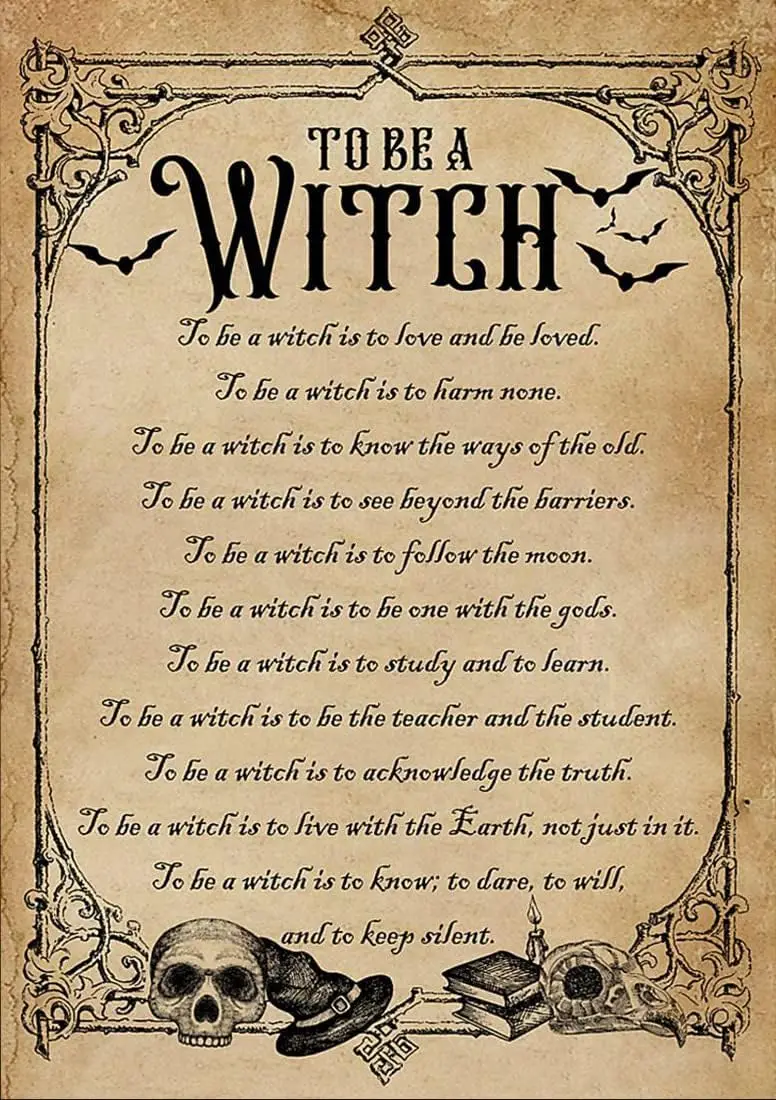 Eeypy to Be a Witch List Wicked Witch Halloween Art Witch with Brooms Witch and Moon Art Metal Tin Sign Poster Wall Plaque