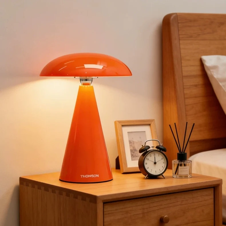 Mushroom LED Table Lamp 3 Color Dimmable Rechargeable Touch Control Bedside Night Light for Bedroom Living Room Home Decorv