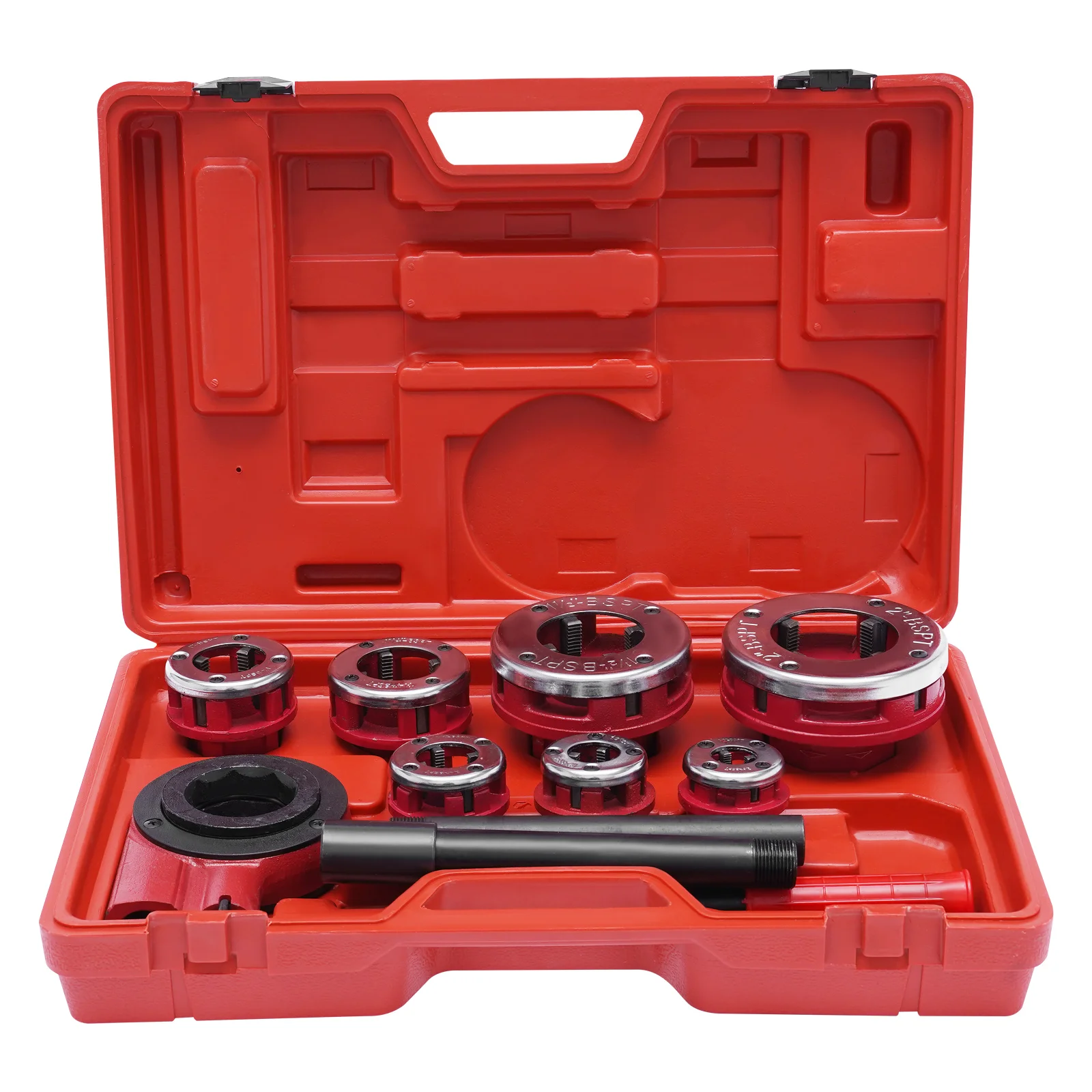 Pipe Threading Kit: Premium Carbon Steel, Chip Removal Design, 7 Die Heads for Faster, Easier Pipe Processing