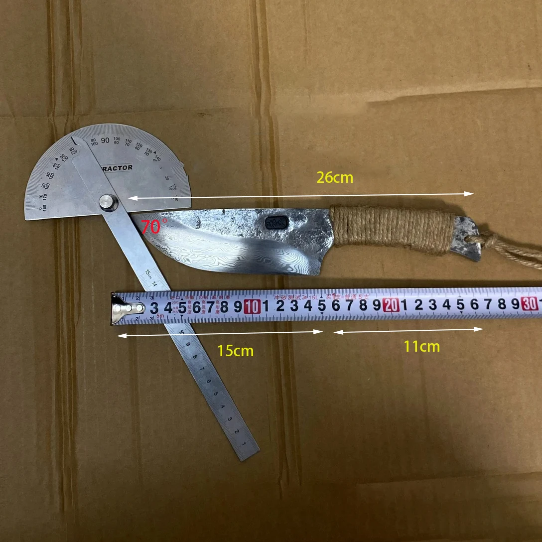 6 Inch Utility Knife Handmade Damascus Steel Blade Sharp Slicing Cleaver Barbecue All-in-one Kitchen Knife Meat Poultry Tools