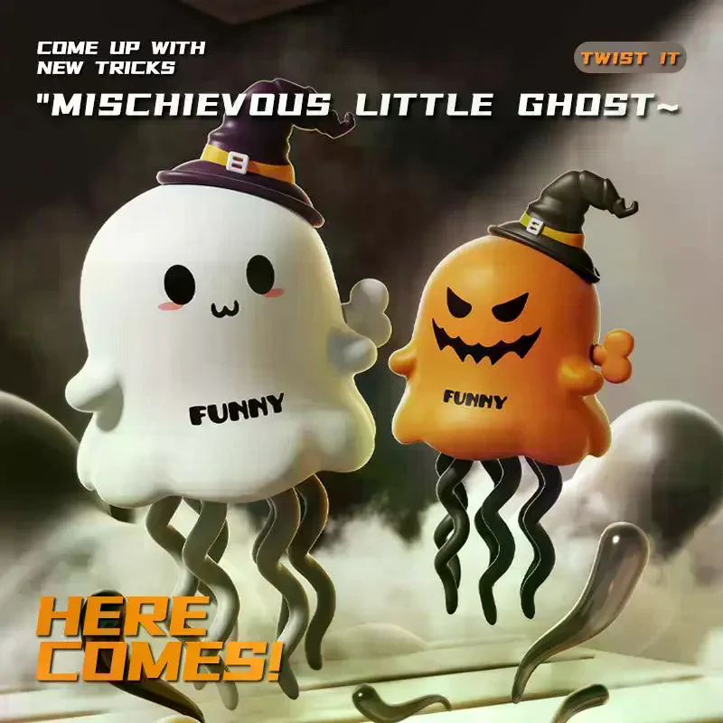 1Pcs Tanzen Geist Kürbis Uhrwerk Figur Beruhigende Begleiter Entspannende Gak Witz Prop Halloween Windup Spielzeug Für Schlafzimmer Nachttisch