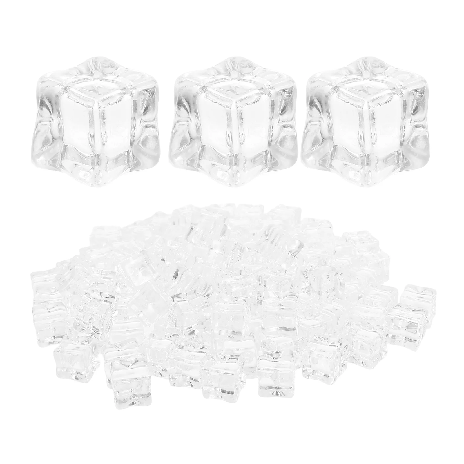 

100 Pcs Simulated Ice Crystals for Crafts Fake Block Decorations Home Stone Cubes Clear Stones Vase Filler Faux