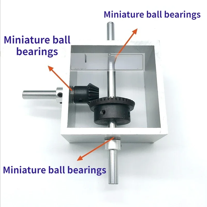 90 Degree Right Angle Bevel Gear Reversing Gearbox 1 to 2 Hand Crank Micro Small Bevel Gear Corner Reducer