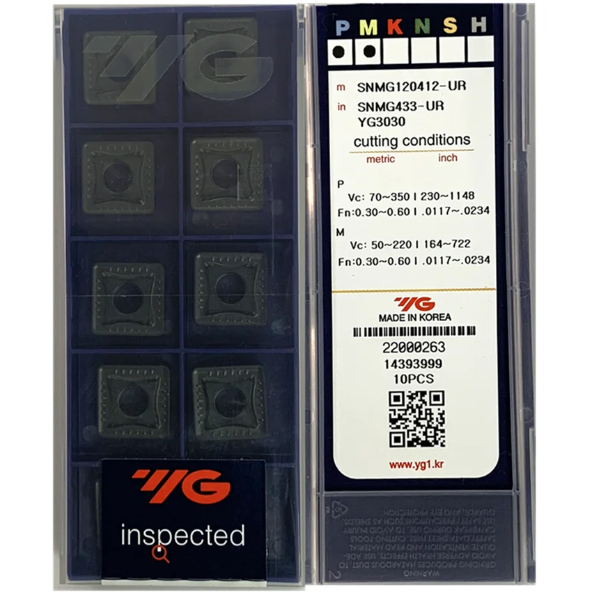 SNMG120408-UR YG3020/SNMG120412-UR YG3020/SNMG120408-UR YG3030/SNMG120412-UR Original YG Carbide Inserts CNC Turning Inserts