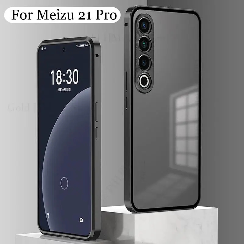 For Meizu 21 20 Pro Tempered Glass Phone Case For Meizu 20 Infinity Aluminium Alloy Bumper Magnet Cover For MEIZU 21 Pro Funda