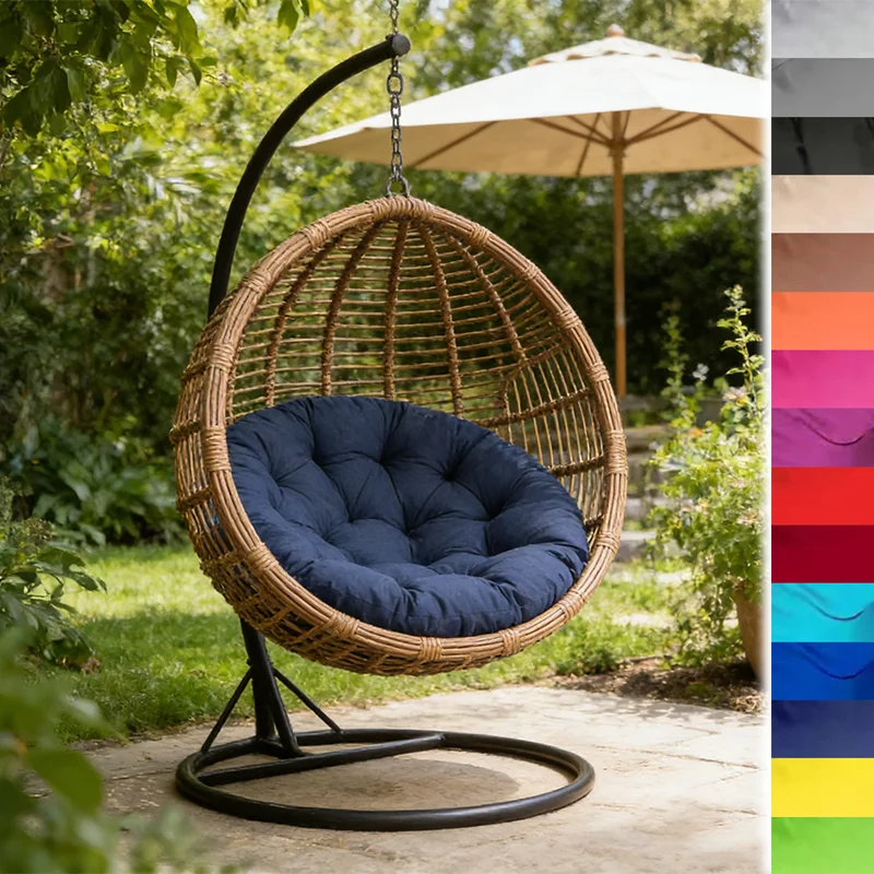 1PC PP Cotton Swing Hanging Basket Cushion Round Egg Chair Pad Replace Cushion for Indoor Outdoor Balcony Garden Rattan Armchair