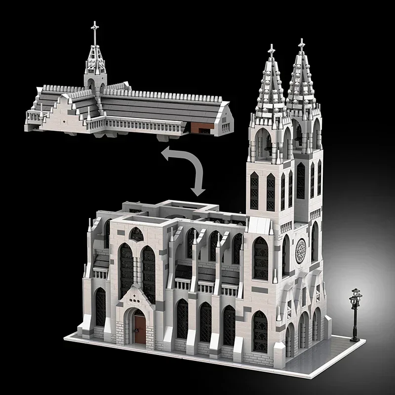 BuildMoc Gothic Church Building Blocks Set Ring Retro Game Medieval Cathedral Collection Bricks Idea Toys For Children Kid Gifts