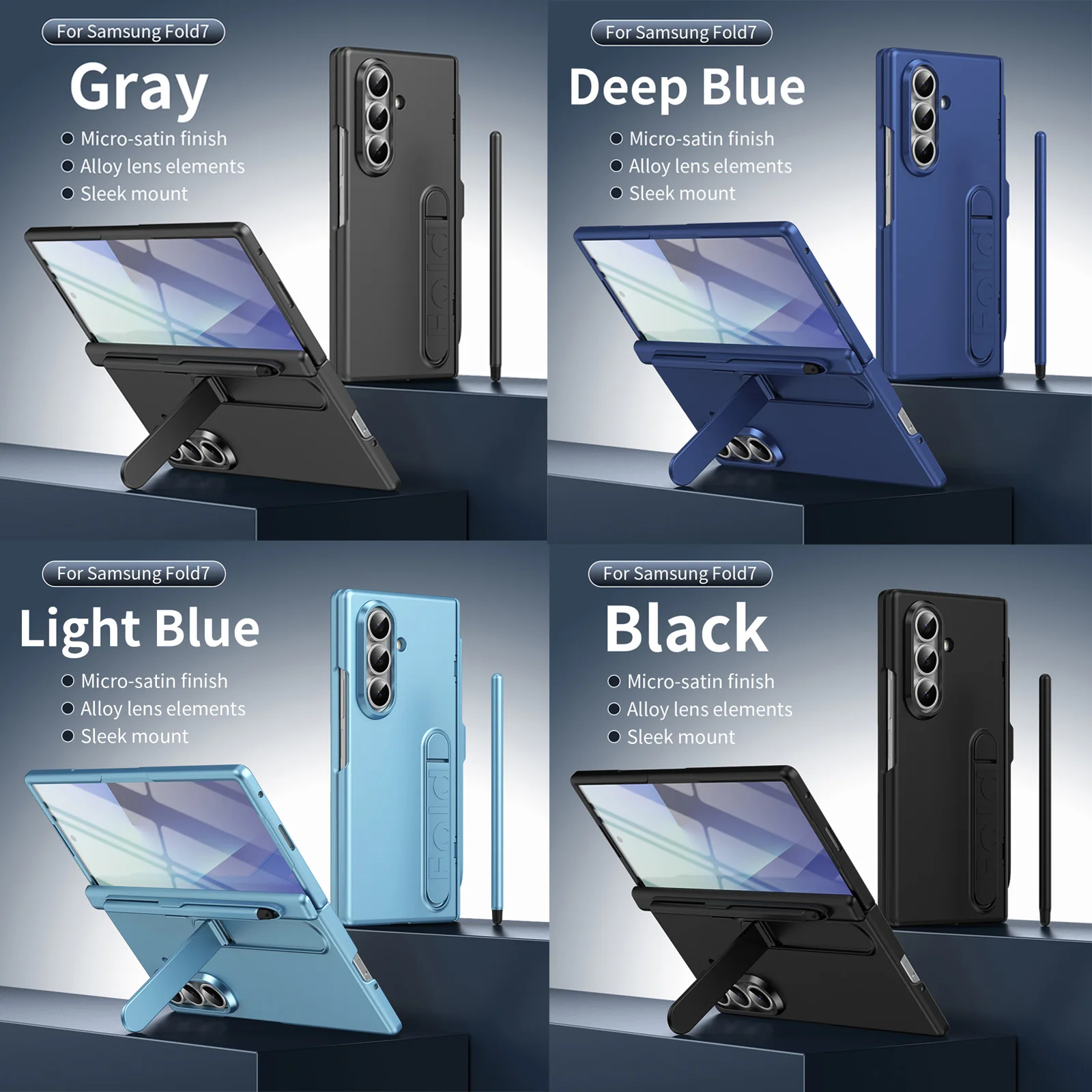 

Z Fold Pen Slot & Pen Screen Protector Film For Samsung Galaxy Z Fold 7 6 5 4 3 Invisible Stander Phone Case Full Protect Cover